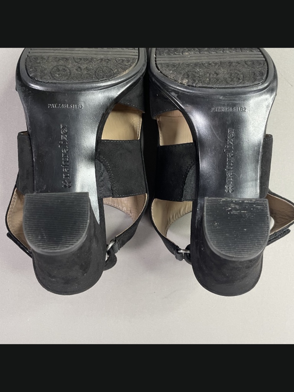 Naturalizer Shoes Womens 8.5 black faux suede ankle heels boho indie lucky - Picture 9 of 11